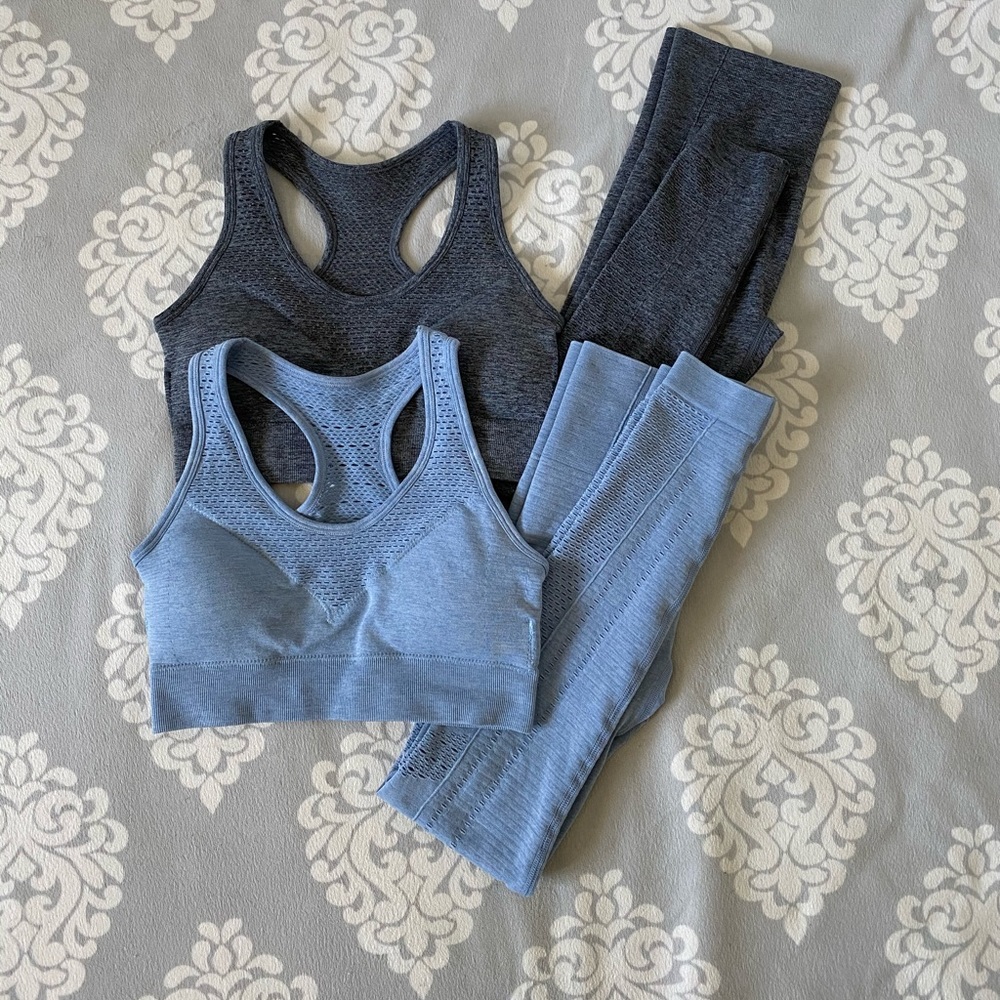 SOOTHE - Sky Blue Workout Lounge 2 Piece Set: Sports Bra & Leggings - Picture 8 of 8